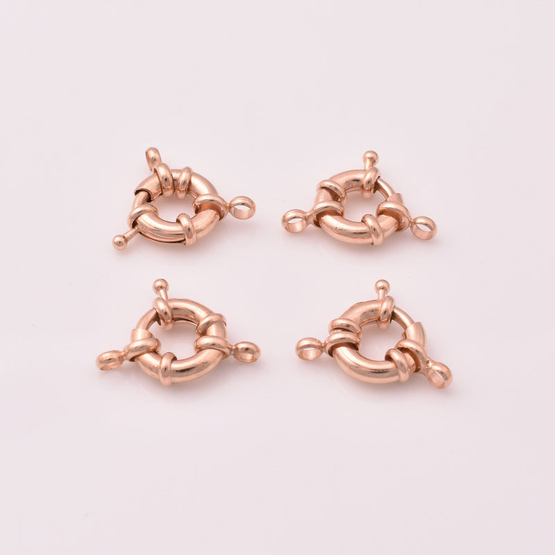 Rose Gold Spring Round Lobster Clasp Closures For Jewelry Makings 