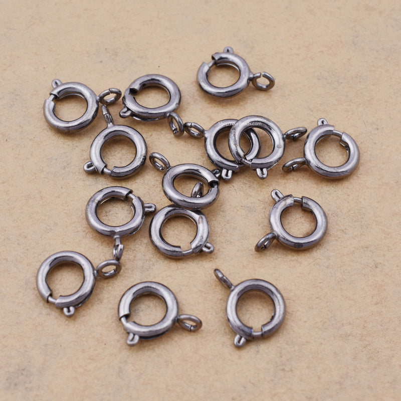Black / Gunmetal Spring Round Lobster Clasps For Jewelry Makings 