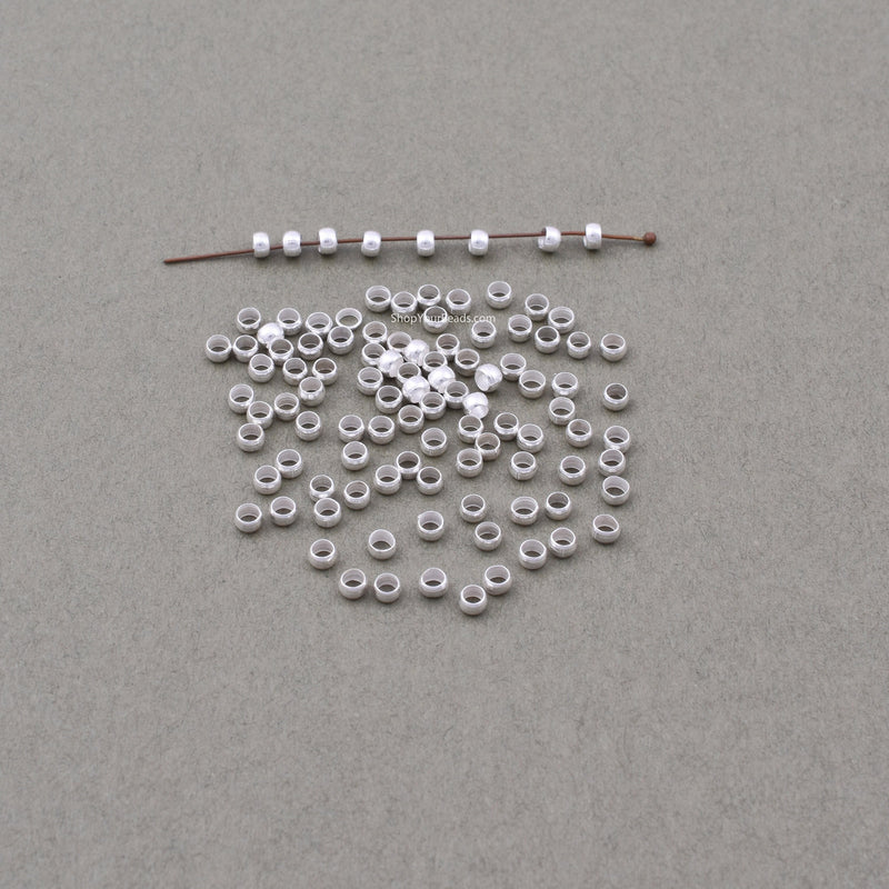 Silver Crimp Beads For Jewelry Makings 
