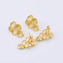 Gold Strawberry Ear Studs For Earring Makings