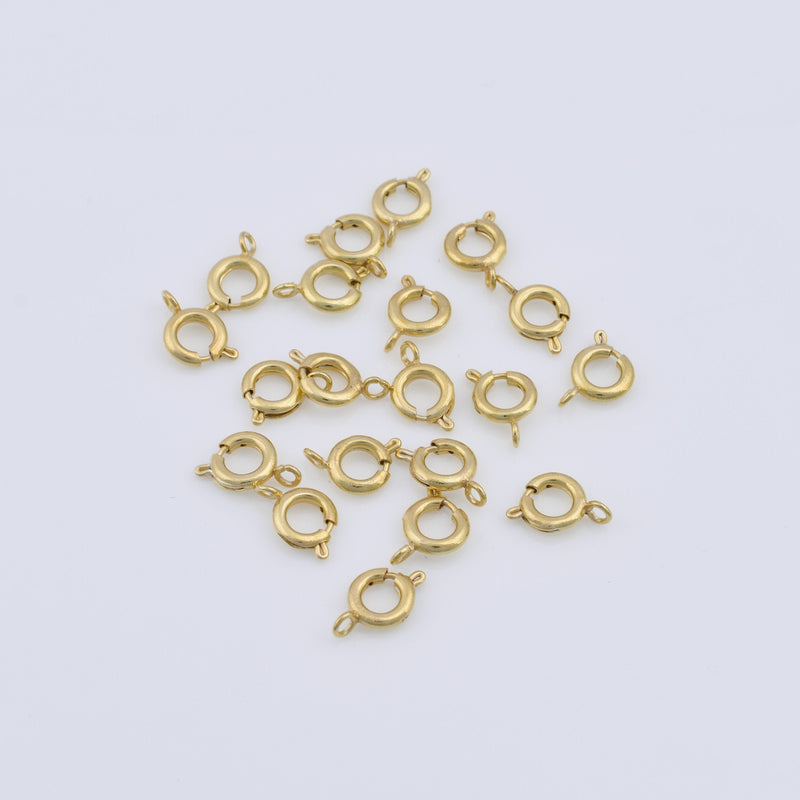 Gold Spring Round Lobster Clasp For Jewelry Closures 