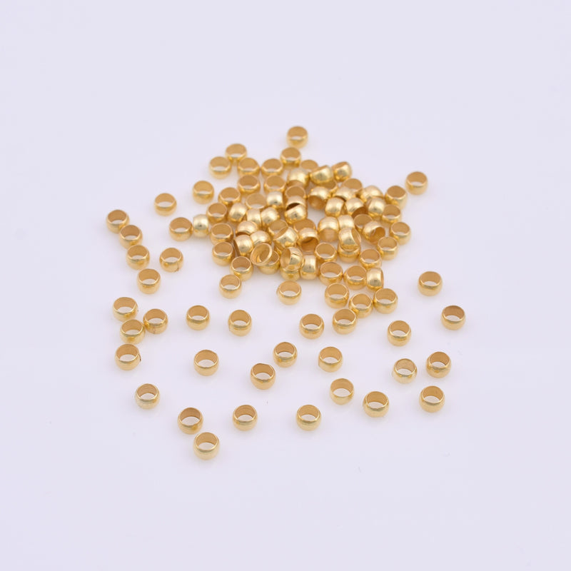 Gold Crimp Beads For Jewelry Makings 