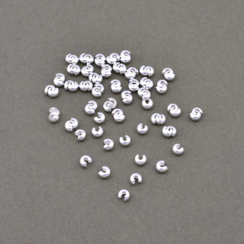 Silver Crimp Cover For Jewelry Makings 