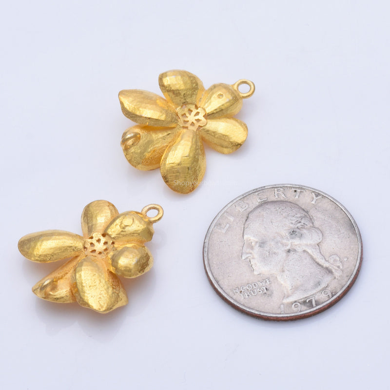 Gold Plated Flower Shaped Earring Studs