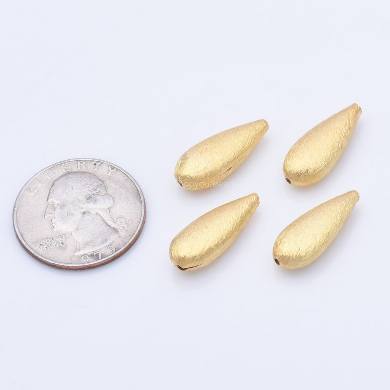 Gold Plated Tear Drop Spacer Beads - 20mm