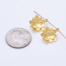 Gold Plated Lotus Flower Earring Studs