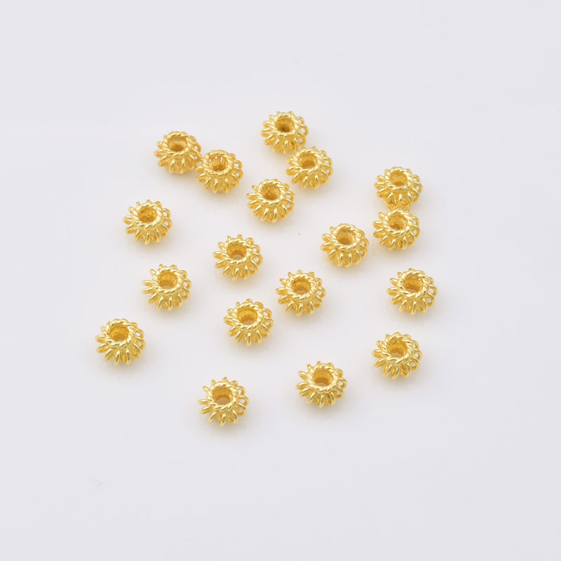 Gold Plated Coil Shape Bali Spacer Beads - 9mm