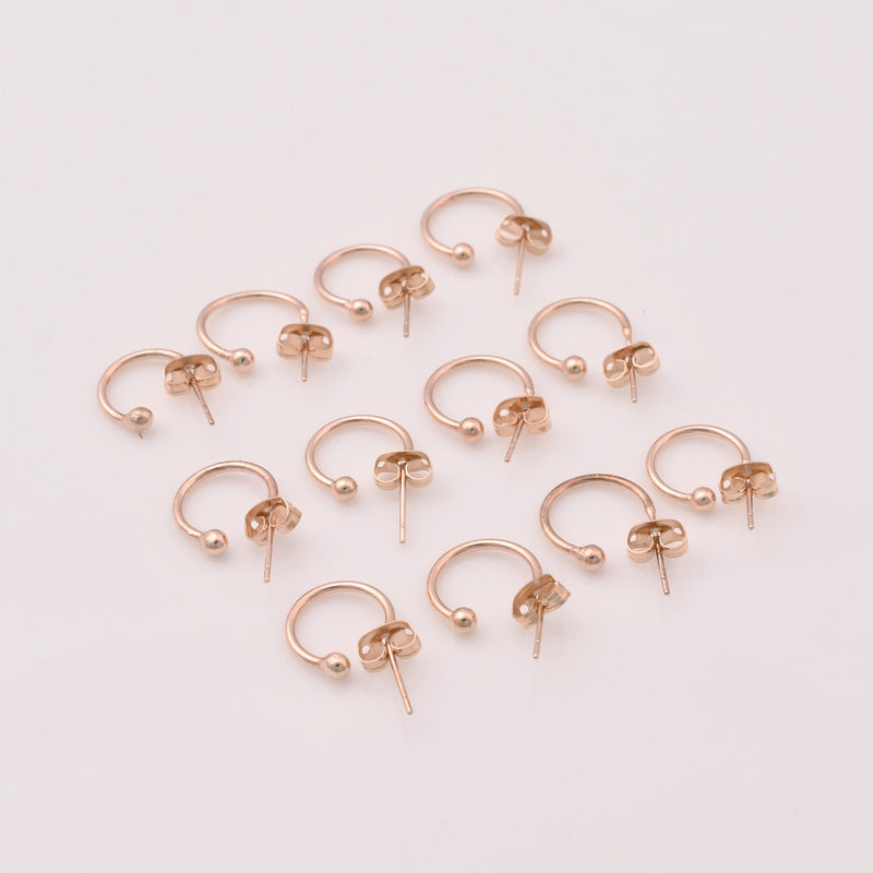 Rose Gold Post Ear Studs Components For Earring Makings