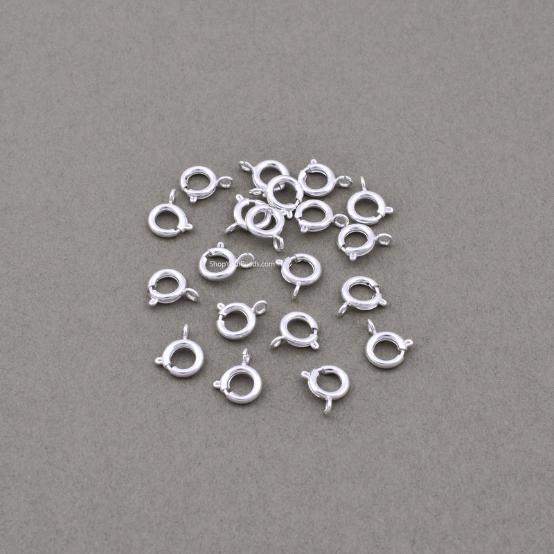 Silver Spring Round Ring Clasps For Jewelry Makings 