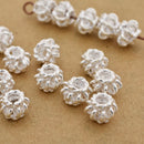 9mm Silver Plated Coil Shape Bali Beads