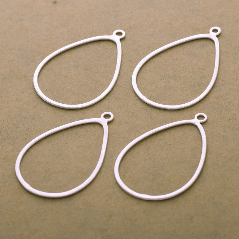 45mm Silver Plated Egg Shape Earring Connector Links